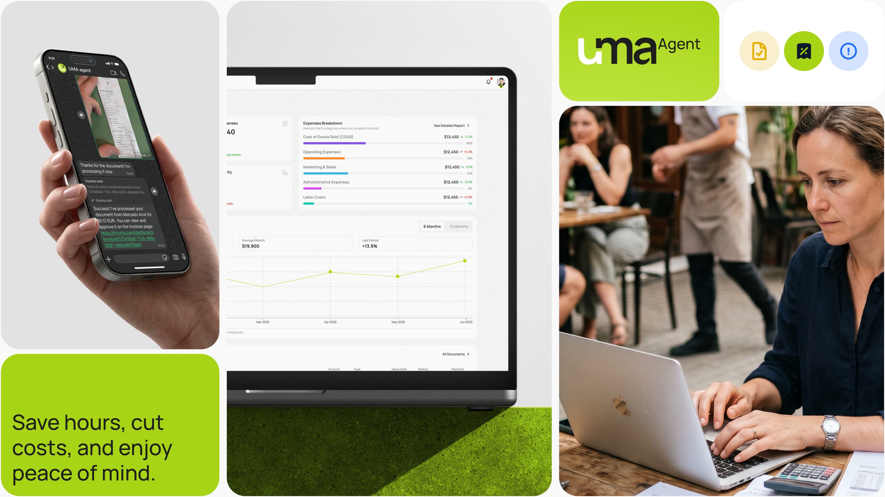UMA — plataforma lista para producción: flujo de WhatsApp, dashboard de gastos y contexto del usuario final