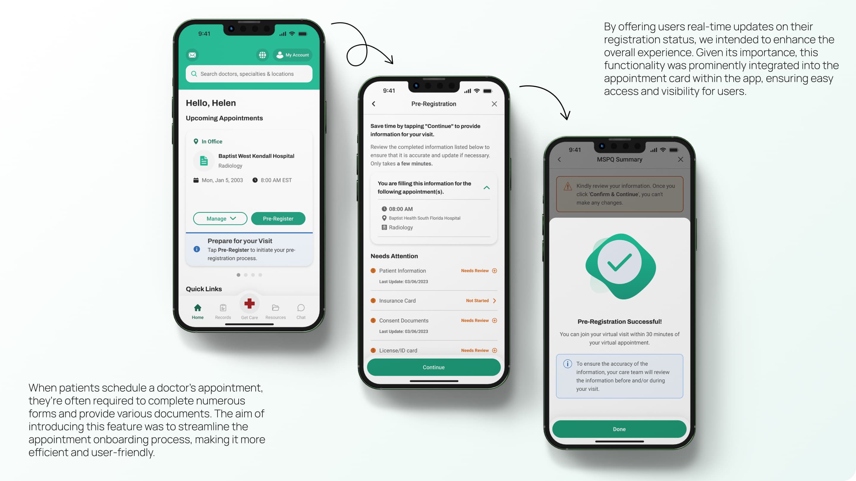 Estructura UX — sistema de componentes a través de estados de documento, acordeón, confirmación y éxito